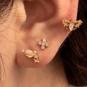 1 Piece Simple Series  Titanium Steel   Gold Color Zircon Women's Stud Earrings h5 Picture2